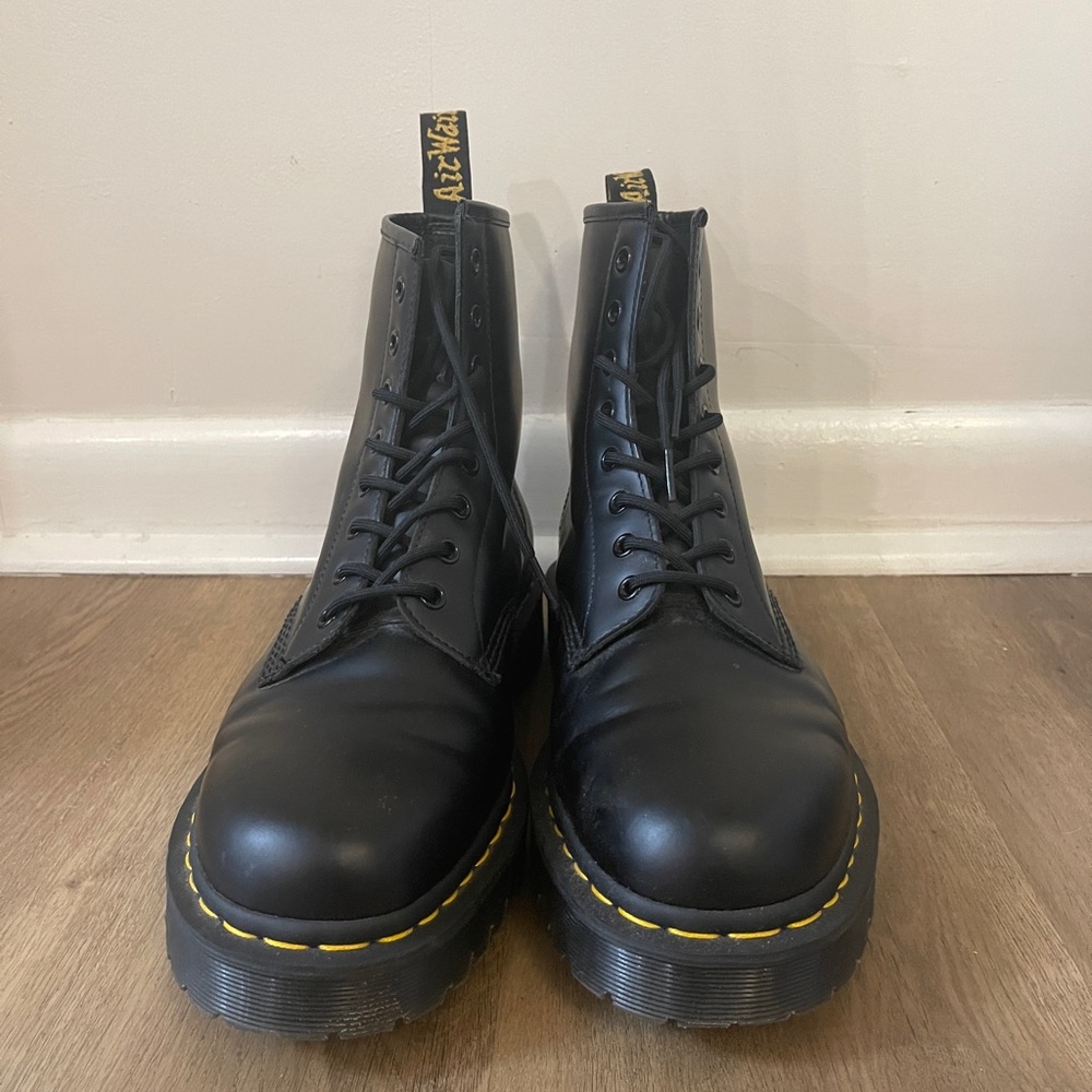Doc Martens Black 1460 Smooth Leather Lace Up Boots